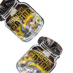 Flat Zipper Seal Bags – Holographic Black Caviar Die Cut Jar Smell Proof Mylar Foil