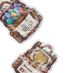 Flat Zipper Seal Bags – Holographic Treasure Hunting Die Cut Backpack Smell Proof Mylar Foil