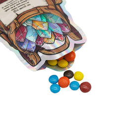 Flat Zipper Seal Bags – Holographic Treasure Hunting Die Cut Backpack Smell Proof Mylar Foil