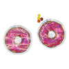 Flat Zipper Seal Bags – Holographic Pink Frosted Sprinkle Die Cut Donut Smell Proof Mylar Foil - Pink Sprinkle Donut