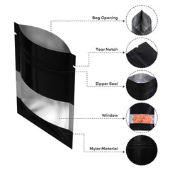 Customizable Matte Frosted Window Aluminum Flat Zipper Seal Bags (Basic Printing)