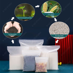 Customizable PLA 100% Compostable Recyclable Flat Zipper Seal Bags(Full Customization)