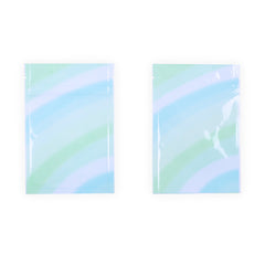 Reusable Flat Zipper Seal Bags – Glossy Double-Sided Mint Chip Green Ombre Gradient Mylar