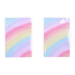 Reusable Flat Zipper Seal Bags – Glossy Double-Sided Rainbow Ice Cream Ombre Gradient Mylar