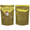 Double-Sided Matte Christmas Designed Mylar Stand Strong® Bags - Santa Tag Gold