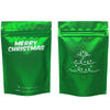 Double-Sided Matte Christmas Designed Mylar Stand Strong® Bags - Christmas Tree Green