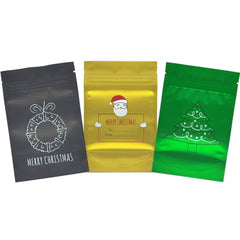 Double-Sided Matte Christmas Designed Mylar Stand Strong® Bags