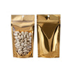 Single Side Glossy Half Gold Rush Metallic Mylar Stand Strong® Bags with Round Hang-Hole - Half Gold Rush
