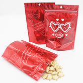 Half Heart Red Double Sided Valentine's Day Printed Metallic Mylar Stand Strong® Bags