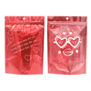 Half Heart Red Double Sided Valentine's Day Printed Metallic Mylar Stand Strong® Bags - Half Heart Red