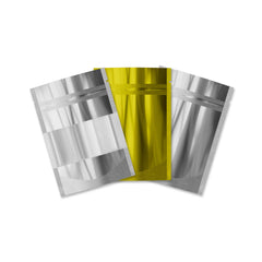 Customizable Glossy Metallic Foil with Transparent Window Stand Up Zipper Bags (Basic Printing)