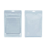 Reusable Flat Zipper Seal Bags – Glossy Half Robin Egg Blue Polypropylene with Window & Butterfly Hang Hole
