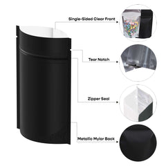 Customizable Single Side Matte Color Metallic Mylar Stand Up Zipper Seal Bags (Basic Printing)