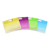 Customizable Gradient Clear Side Gusset Stand Up Zipper Seal Bags with Die-Cut Handle (Basic Printing)
