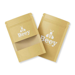 Customizable Rounded Corners Kraft with Window Stand Up Zipper Seal Bags (Basic Printing)