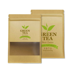 Customizable Krafty Brown Paper Side Gusset with Translucent Window Stand Up Zipper Seal Bags (Basic Printing)