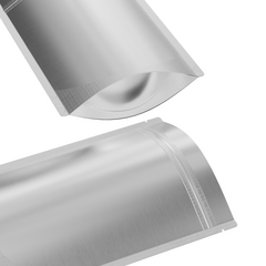 Matte Nickel Silver Mylar Stand Strong® Bags with Rounded Corners