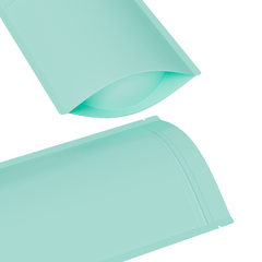 Matte Songbird Blue Metalized Foil Stand Strong® Packaging Bags with Rounded Corners