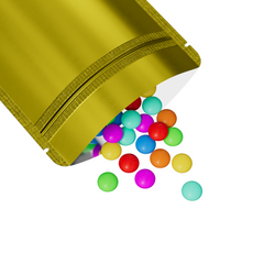 Matte Half Chardonnay Gold Metallic Mylar Stand Strong® Bags with Rounded Corners