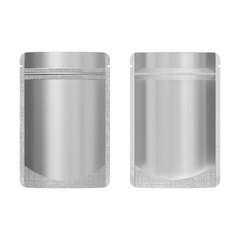 Matte Half Nickel Silver Metallic Mylar Stand Strong® Bags with Rounded Corners