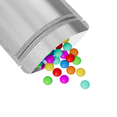 Matte Half Nickel Silver Metallic Mylar Stand Strong® Bags with Rounded Corners