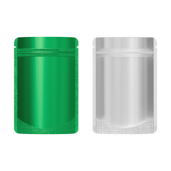 Matte Half Emerald Green Metallic Mylar Stand Strong® Bags with Rounded Corners