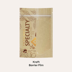 Customizable Glossy Clear Half Kraft Stand Up Zipper Seal Bags (Full Customization)