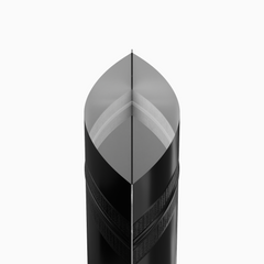 Glossy Mirror Black Round Window Plastic and Mylar Stand Strong® Bags with Rounded Corners