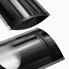 Glossy Round Window Plastic and Mylar Stand Strong® Bags with Rounded Corners