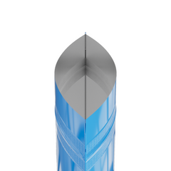 Glossy Wavy Blue Round Window Plastic and Mylar Stand Strong® Bags with Rounded Corners