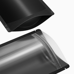 Matte Half Coal Black Plastic Stand Strong® Bags with Rounded Corners