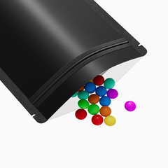 Matte Half Coal Black Plastic Stand Strong® Bags with Rounded Corners