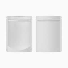 Matte Half Ice White Translucent Plastic Stand Strong® Bags with Rounded Corners
