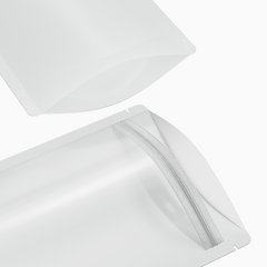 Matte Half Ice White Translucent Plastic Stand Strong® Bags with Rounded Corners