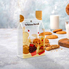 Customizable Clean Clear Polyethylene Side Gusset Stand Up Zipper Seal Bags with Die Cut Handles (Full Customization)