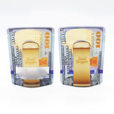 Hundred Gray Design Metallic Foil Stand Strong® Bags with Frosted Window