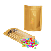 Glossy Half Gold Rush Metallic Mylar Foil Stand Strong® Bags