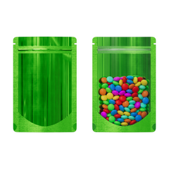 Glossy Half Forest Green Metallic Mylar Foil Stand Strong® Bags