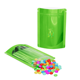 Glossy Half Forest Green Metallic Mylar Foil Stand Strong® Bags