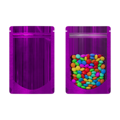 Glossy Half Alexandrite Purple Metallic Mylar Foil Stand Strong® Bags