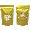 Glossy Christmas Design Round Window Plastic and Mylar Stand Strong® Bags - Santa Tag Gold