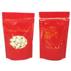 Glossy Christmas Design Round Window Plastic and Mylar Stand Strong® Bags