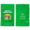 Glossy Christmas Design Round Window Plastic and Mylar Stand Strong® Bags - Christmas Tree Green