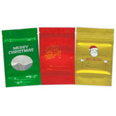 Glossy Christmas Design Round Window Plastic and Mylar Stand Strong® Bags