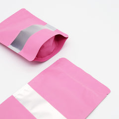 Matte Shimmering Blush Pink Frosted Window Mylar Stand Strong® Bags