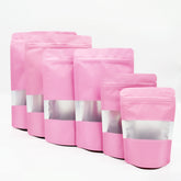 Matte Shimmering Blush Pink Frosted Window Mylar Stand Strong® Bags
