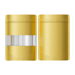 QQ Studio® Matte Chardonnay Gold Frosted Window Mylar Stand Strong® Bags