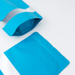 Matte Shock Blue Window Mylar Stand Strong® Bags