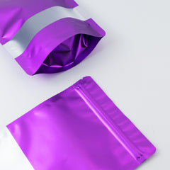 Matte Eggplant Purple Frosted Window Mylar Stand Strong® Bags