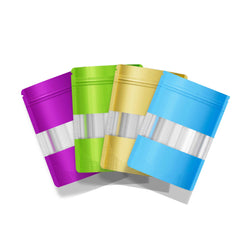 Customizable Matte Frosted Window Mylar Stand Up Zipper Seal Bags (Basic Printing)